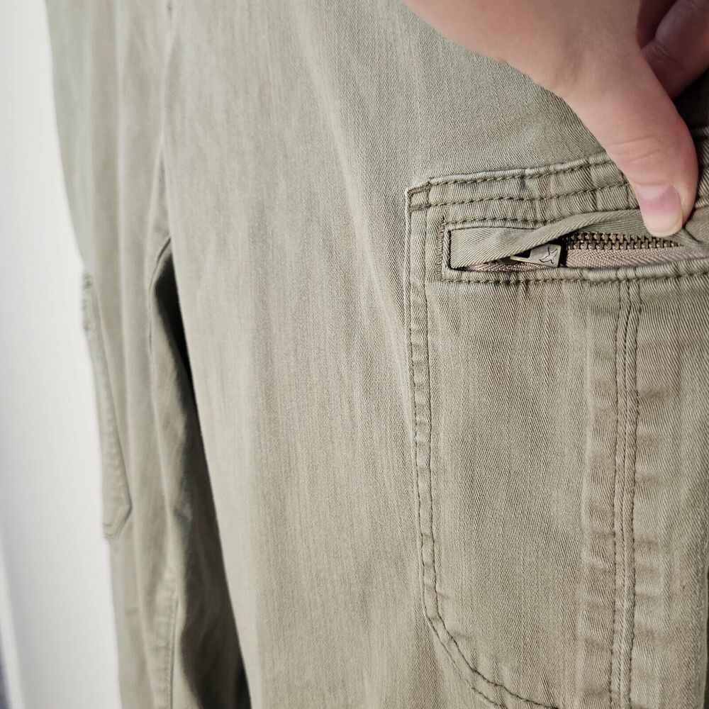 Eddie Bauer Cargo Pants Olive Green Slim Straight Sz 12 Gorpcore Hiking Outdoors - Picture 2 of 6